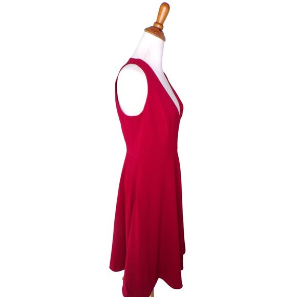 🆕 DRESS THE POPULATION Catalina Fit & Flare Dress Garnet Red XX-Small (00-0) - Picture 9 of 10